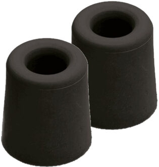 Stoot rubber Deurstopper - 5x stuks - zwart - rubber - 7 x 4 cm - deurbuffer