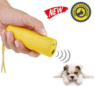 Stop Bark Training Apparaat Hond Repeller Anti Barking Trainer Led Ultrasone Anti Barking Ultrasone Zonder Batterij single hoofd geel