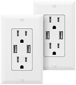 Stopcontact Met Usb Lader 15A Bakje Wit 1Pack