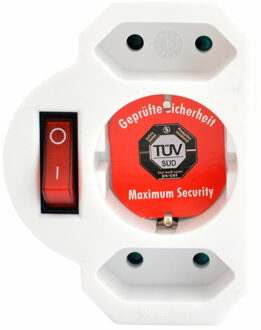 Stopcontact splitter - triple - wit - voor 3 stekkers - aan/uit schakelaar - verdeelstekkers