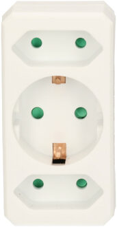 Stopcontact splitter - triple - wit - voor 3 stekkers - verdeelstekkers