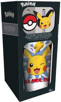 stor Pokémon Glass Tumbler with Straws Pikachu 485 ml