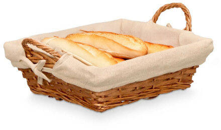 Storage Rieten mand - gevlochten riet - bruin - 35 x 28 x 13 cm