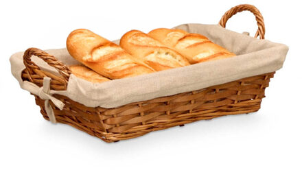 Storage Rieten mand - gevlochten riet - bruin - 39 x 24 x 13 cm