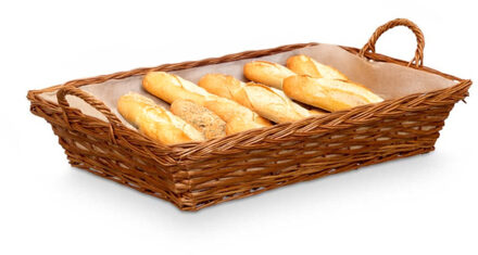 Storage Rieten mand - gevlochten riet - bruin - 63 x 41 x 16 cm