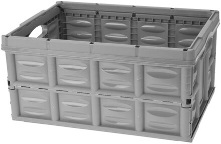 Storage Solutions 1x Vouwkratten/inklapbare boodschappenkratten grijs 53 x 40 x 26 cm - Boodschappenkratten