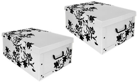Storage Solutions 2x Opbergboxen/Opbergdozen wit 52 x 38 cm - Opslagdozen - Action products