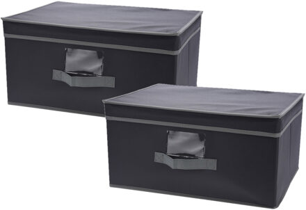 Storage Solutions 2x stuks kast opberg/opruim manden donkergrijs 31 x 28 x 16 cm