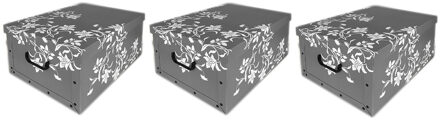 Storage Solutions 3x Opbergboxen/Opbergdozen grijs 52 x 38 cm - Opslagdozen - Action products
