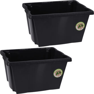 Storage Solutions 3x Stuks Opberg boxen/dozen - kunststof - 20 liter - 42 x 33 x 23 cm - Opbergbox Grijs