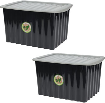 Storage Solutions 3x stuks Opbergdozen/organizers met deksel - kunststof - 27L