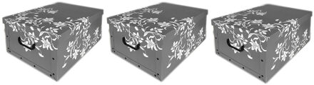 Storage Solutions 4x Opbergboxen/Opbergdozen grijs 52 x 38 cm - Opslagdozen - Action products