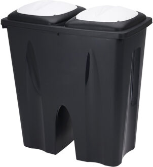 Storage Solutions Afvalscheiding prullenbak - 50L - gerecycled kunststof - zwart