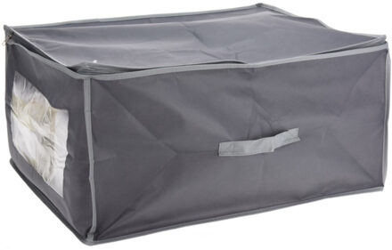 Storage Solutions Dekbed/kussen opberghoes - 1x - met venster - grijs - 60 x 45 x 30 cm