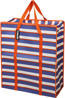 Storage Solutions Grote opberg tas voor dekens/kussens/speelgoed - met rits - Retro kleuren mix - 55 x 27 x 65 cm
