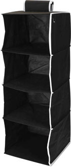 Storage Solutions Hangende kast organizer - met vakken - opvouwbaar - zwart - 84 cm
