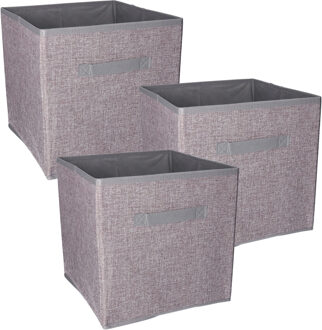 Storage Solutions Kast opberg/opruim mand - Set van 3x stuks - grijs - 30 x 30 x 30 cm