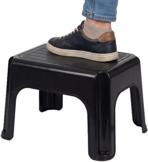 Storage Solutions Keukenkrukje / opstapje - zwart - kunststof - L38 x B29 x H24 - anti-slip