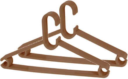Storage Solutions kledinghangers - set van 20x - kunststof - bruin