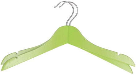 Storage Solutions kledinghangers voor kinderen - 24x stuks - hout - Klerenhangers - limegroen