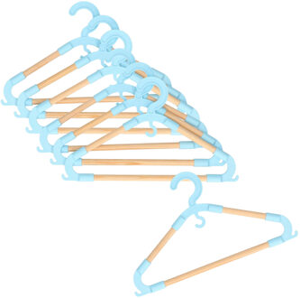 Storage Solutions kledinghangers voor kinderen - set van 9x - kunststof/hout - blauw