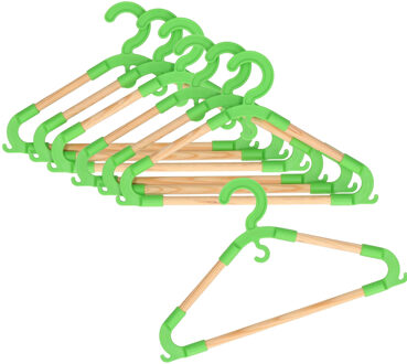 Storage Solutions kledinghangers voor kinderen - set van 9x - kunststof/hout - groen
