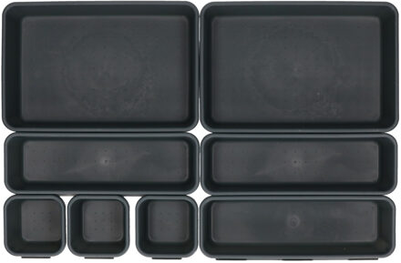 Storage Solutions Lade organizer - 16-delig - donkergrijs - kunststof - modulair - ladeverdeler