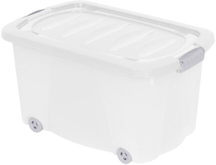 Storage Solutions Opberg box/doos met wieltjes - kunststof - 60 x 39 x 32 cm - opruimen - organiseren