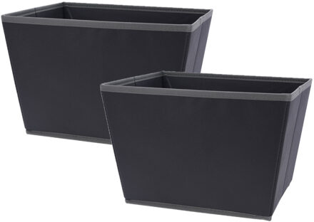 Storage Solutions Opbergmand - 2x - antraciet grijs - 29 x 24 x 20 cm - polyester - kledingkast manden