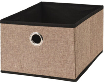 Storage Solutions Opbergmand/kastmand - bruin - karton/kunststof - 15 liter - 32 x 25 x 18 cm