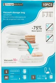 Storage Solutions Opbergzak vacuüm set a 10 stuks 3 maten transparant