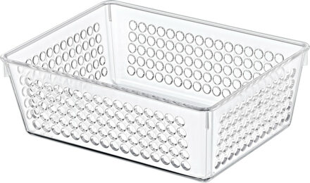 Storage Solutions Organizer/opbergmandje - kunststof - transparant - 1.2L - 18 x 13 x 6 cm - Opbergmanden