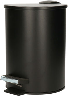 Storage Solutions Prullenbak/pedaalemmer mat zwart metaal 3 liter 24 x 17 cm