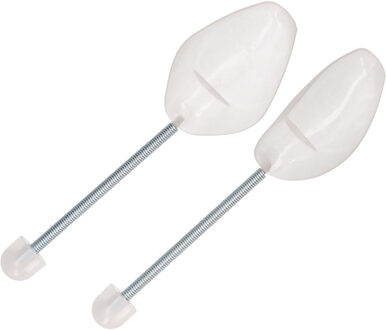 Storage Solutions schoenspanners - 2x stuks - wit - metalen veer - kunststof - maat 37 tot 48