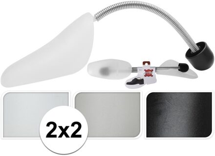 Storage Solutions schoenspanners - 4x stuks - grijs - metalen veer - kunststof - maat 37 tot 48 - One size