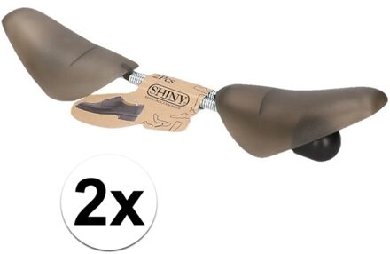 Storage Solutions schoenspanners - 4x stuks - grijs - metalen veer - kunststof - maat 37 tot 48 - One size