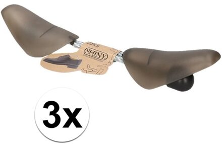 Storage Solutions schoenspanners - 6x stuks - grijs - metalen veer - kunststof - maat 37 tot 48 - One size