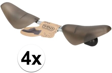 Storage Solutions schoenspanners - 8x stuks - grijs - metalen veer - kunststof - maat 37 tot 48 - One size