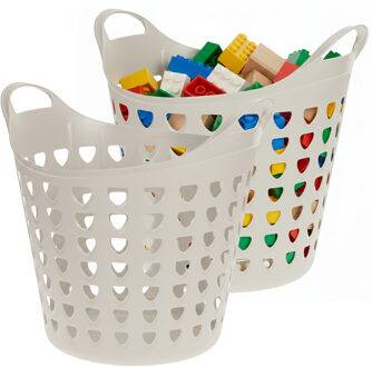 Storage Solutions Speelgoedmand - 2x - beige - 26 liter - kunststof - 40 x 41 cm