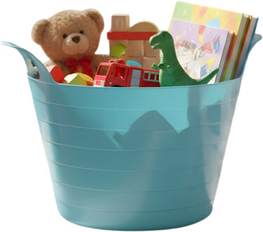 Storage Solutions Speelgoedmand - blauw - 30 liter - kunststof - 54 x 37 cm - met handvatten