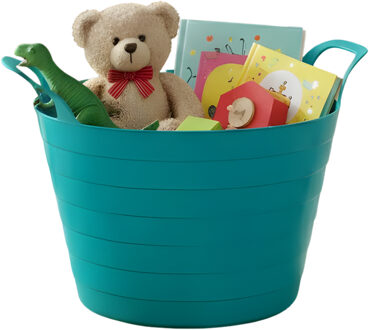 Storage Solutions Speelgoedmand - petrol blauw - 30 liter - kunststof - 54 x 37 cm - met handvatten