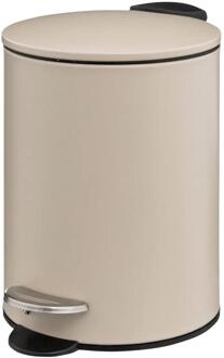 Storage Solutions Storage Soltions kleine pedaalemmer - metaal - beige - 3 liter - 16 x 25 cm - Badkamer/toilet