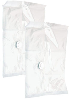 Storage Solutions Vacuumzak voor kleding/textiel - 2x - Vacuum opbergzak - transparant - 50 x 60 cm