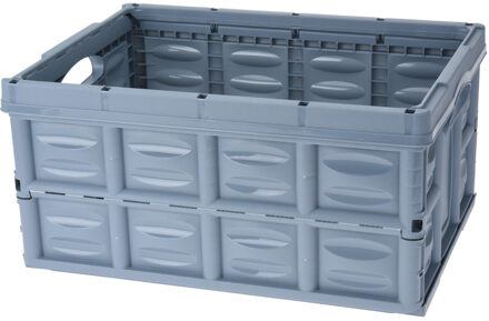 Storage Solutions Vouwkrat - blauw - 53 x 40 x 26 cm - 45 liter - inklapbaar - boodschappenkrat -kratje