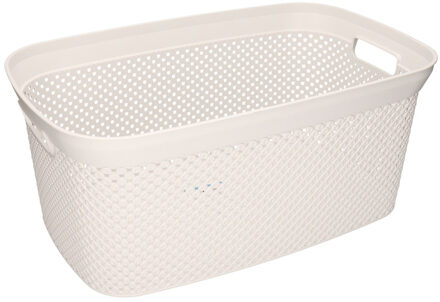 Storage Solutions Wasmand/wasgoed draagmanden wit 35 liter 54 x 34 x 23 cm huishouden - Wasmanden