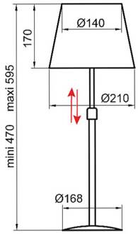 Store tafellamp, zwart/rood zwart, rood