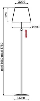 Store vloerlamp, alu/wit aluminium, wit