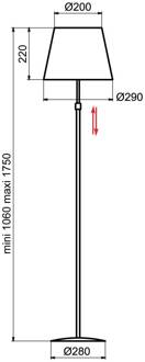Store vloerlamp, zwart/rood zwart, rood