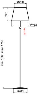 Store vloerlamp, zwart/zwart