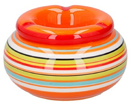 Storm asbak Casablanca - Keramiek - oranje/multi kleuren - 11 x 6 cm